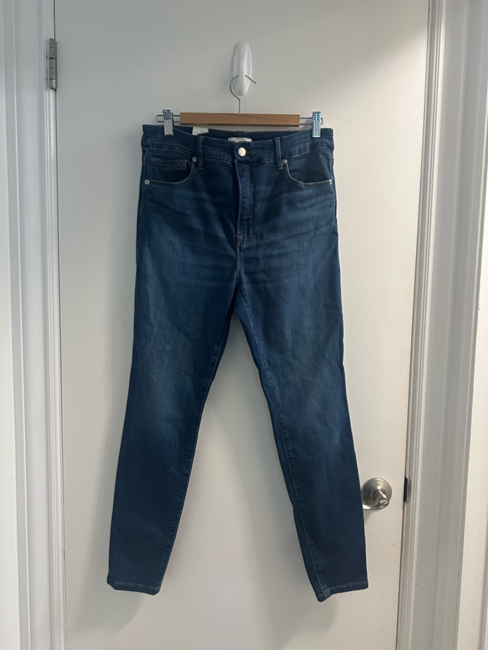 NWT Good American Good Waist High-Rise Skinny Jeans in Blue Wash